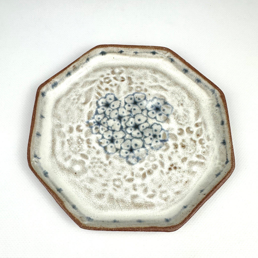 Medium Octagon Plate, Clustered Flowers