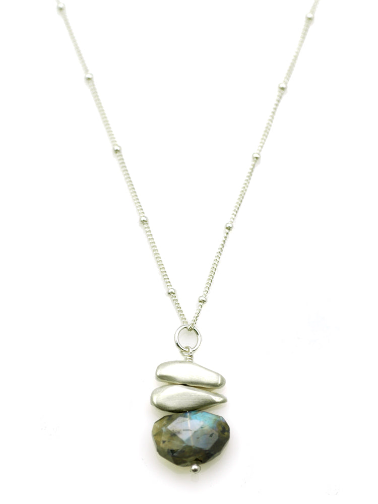 Two Pebbles Necklace With Labradorite