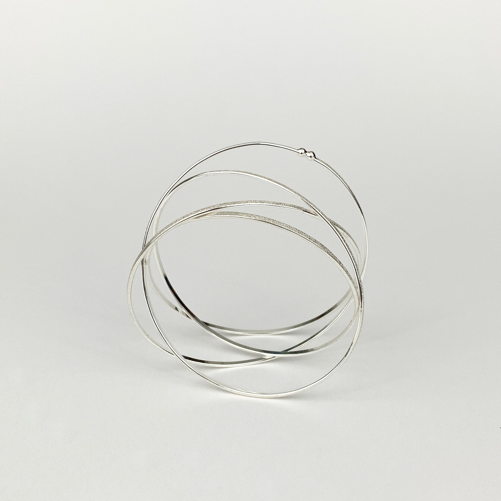 Sterling Silver Orbit Bangle Bracelet