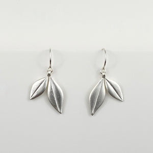 Silver Double Olive Leaf Earrings