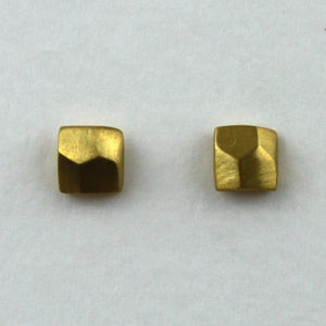 Facetted Square Post Earrings, Vermeil