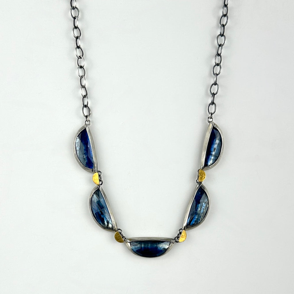 Kyanite, Sterling and 24K Gold Necklace