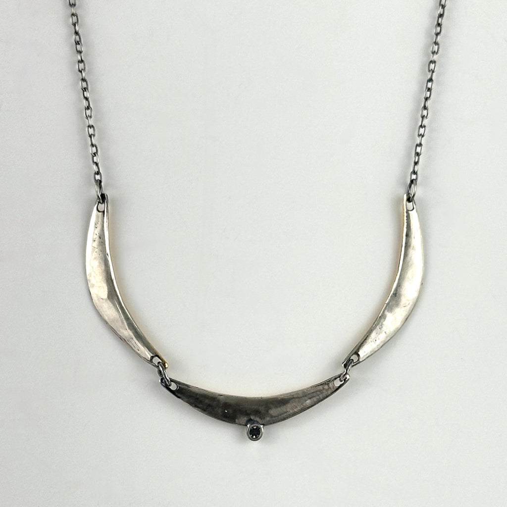 Crescent Necklace With Diamond