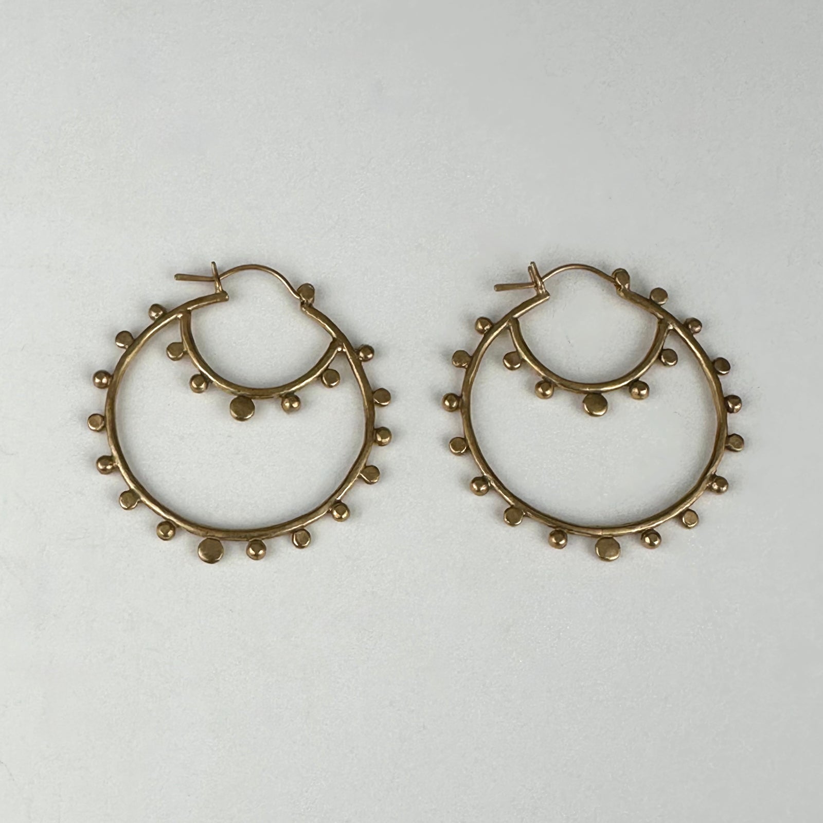 Spur Double Hoop Vermeil Earrings