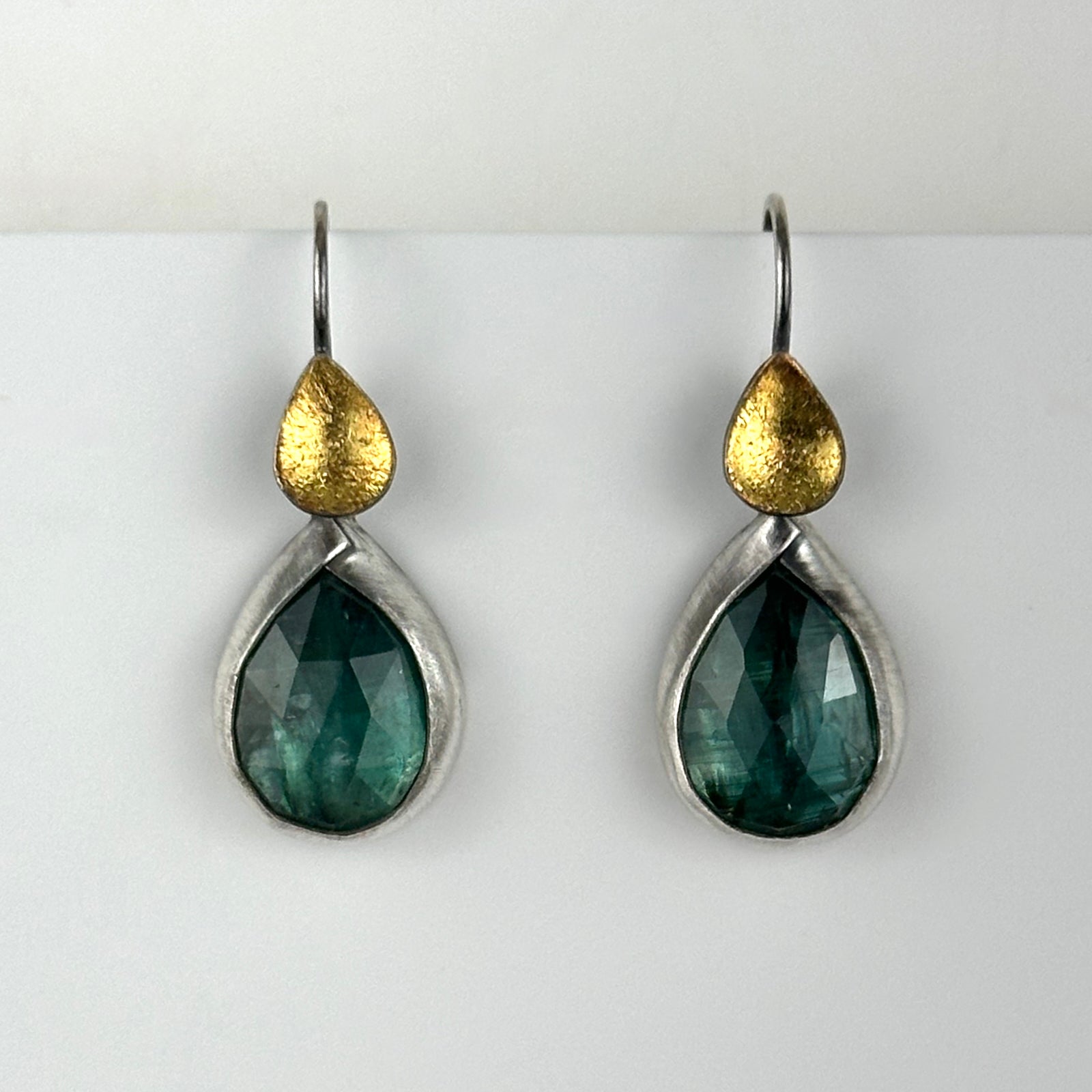 Green Kyanite w/ 24K Charm Earrings