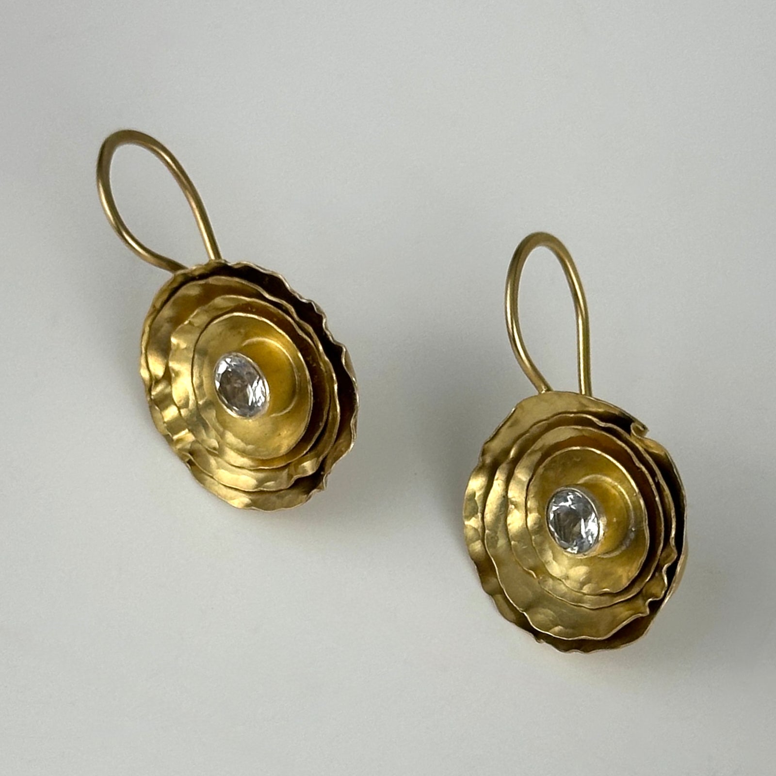 Vermeil w/White Topaz Birch Earrings