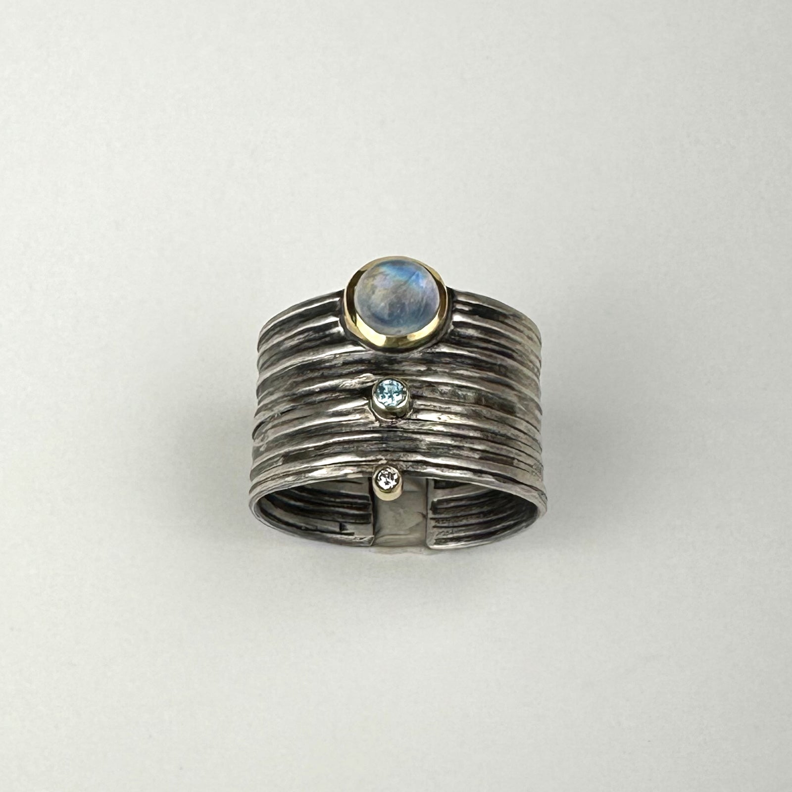 Ring w/Moonstone, Diamond and Zircon