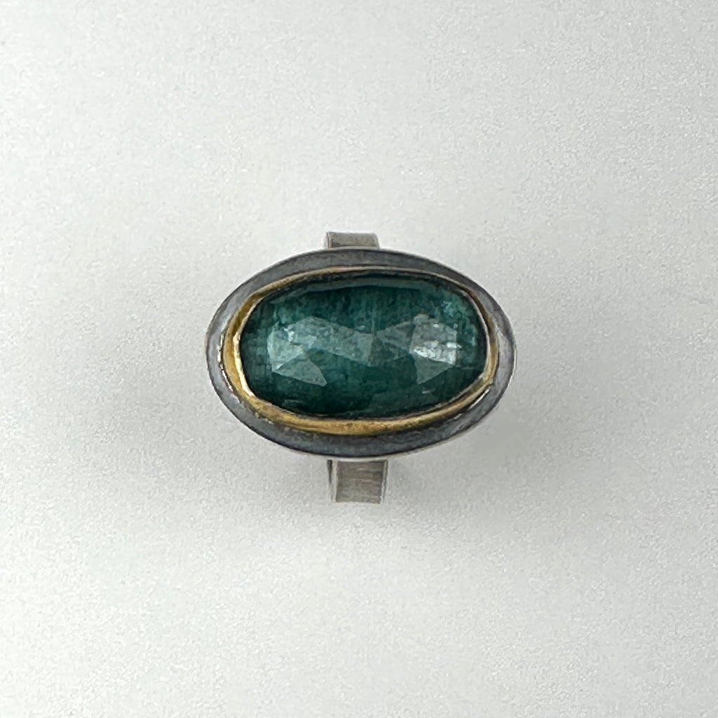 Green Kyanite Large Oval Ring