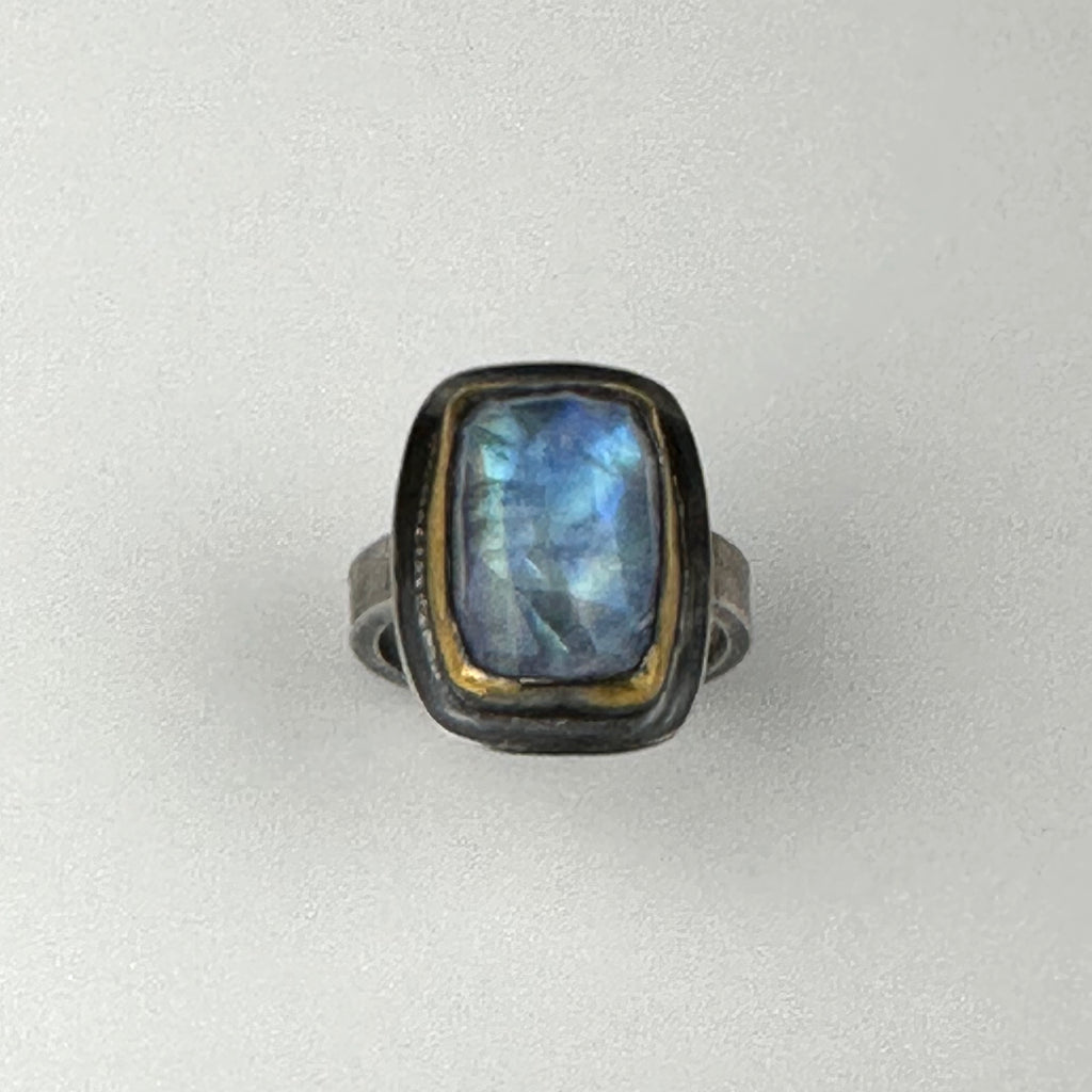 Moonstone Ring with 24K Wrap