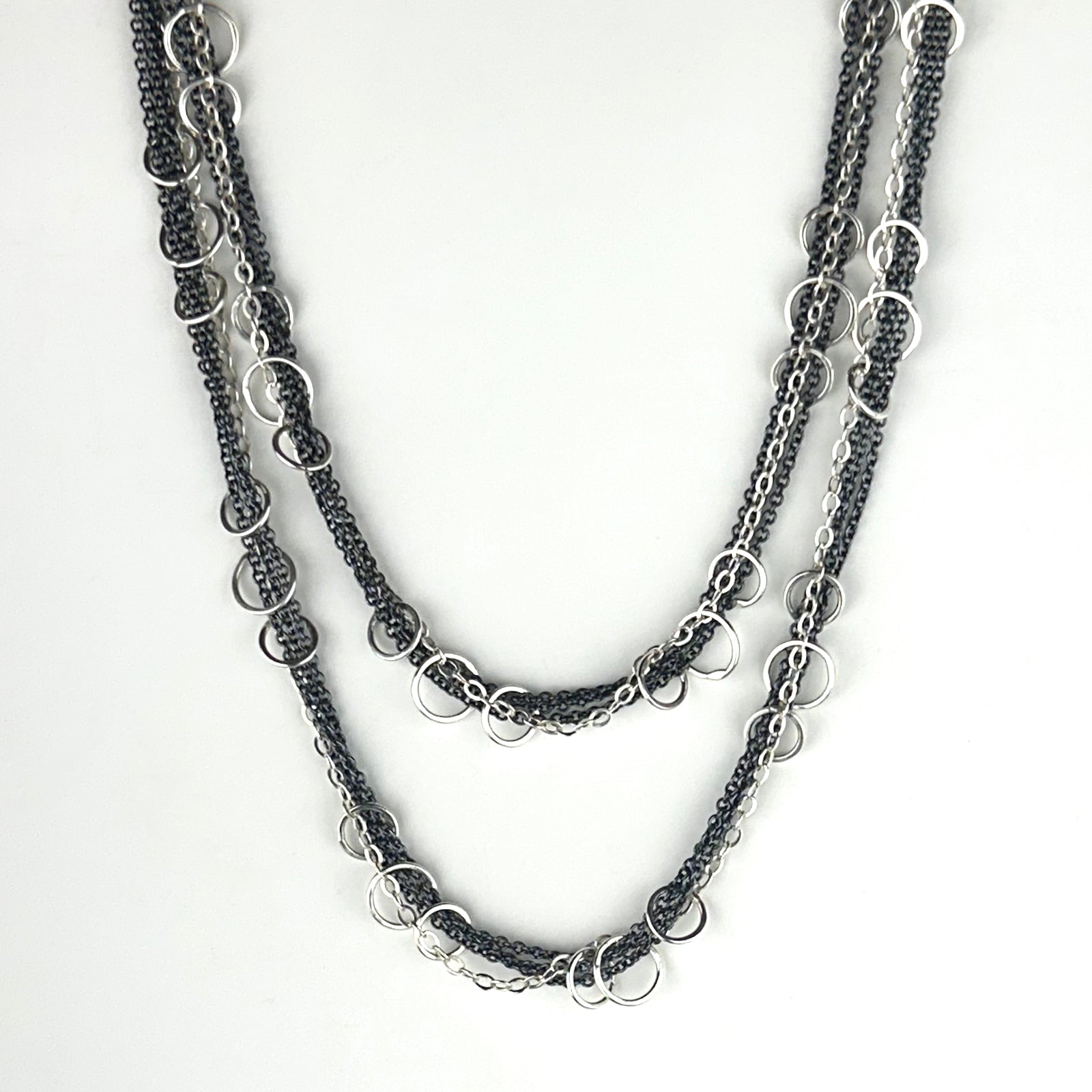 Two Tone Sterling Hitch Necklace