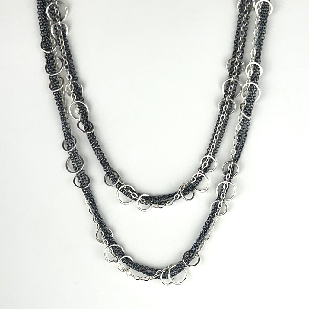 Two Tone Sterling Hitch Necklace