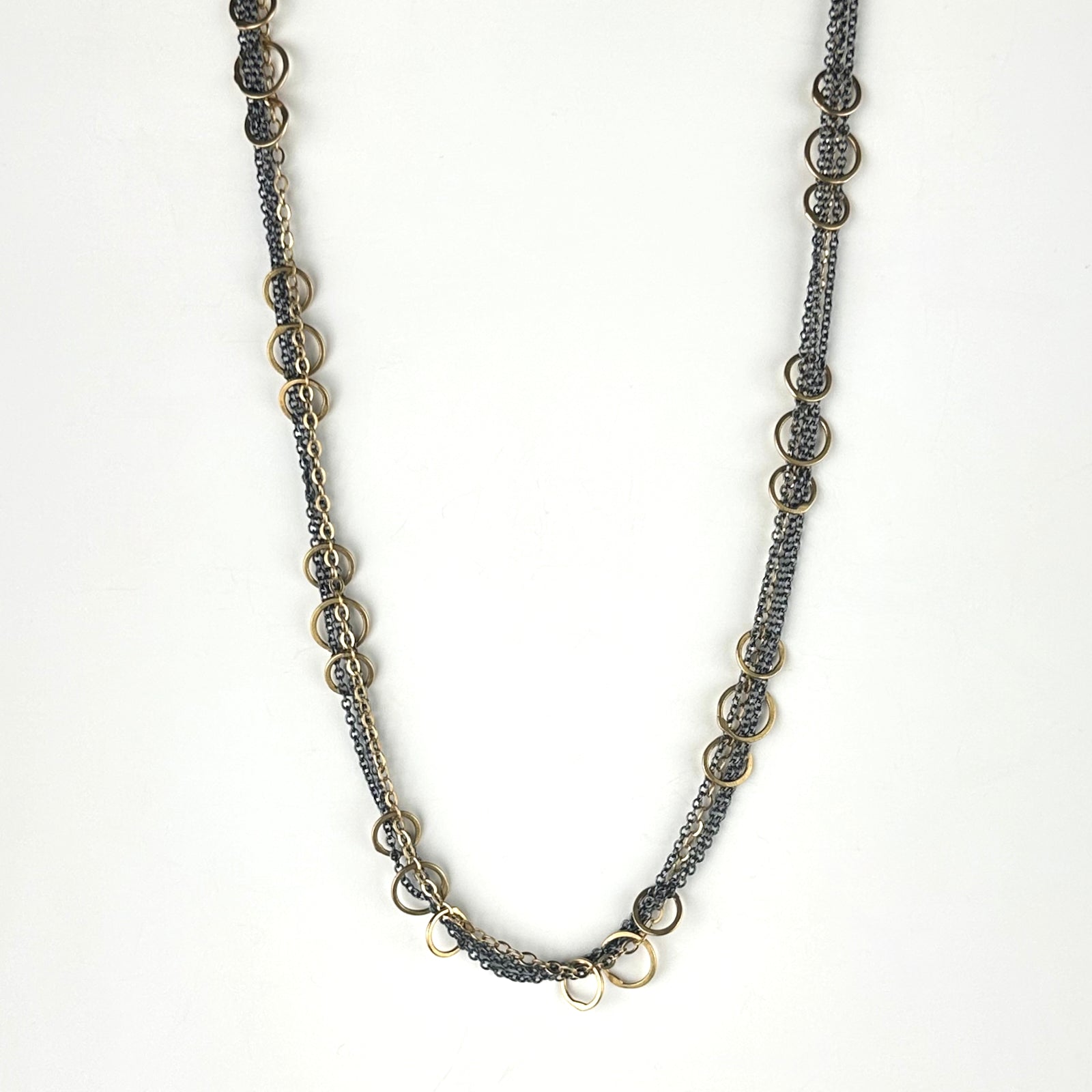 Short Mixed Metal Hitch Necklace