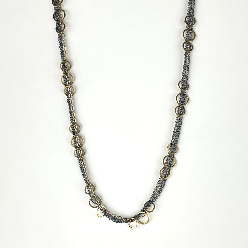Short Mixed Metal Hitch Necklace