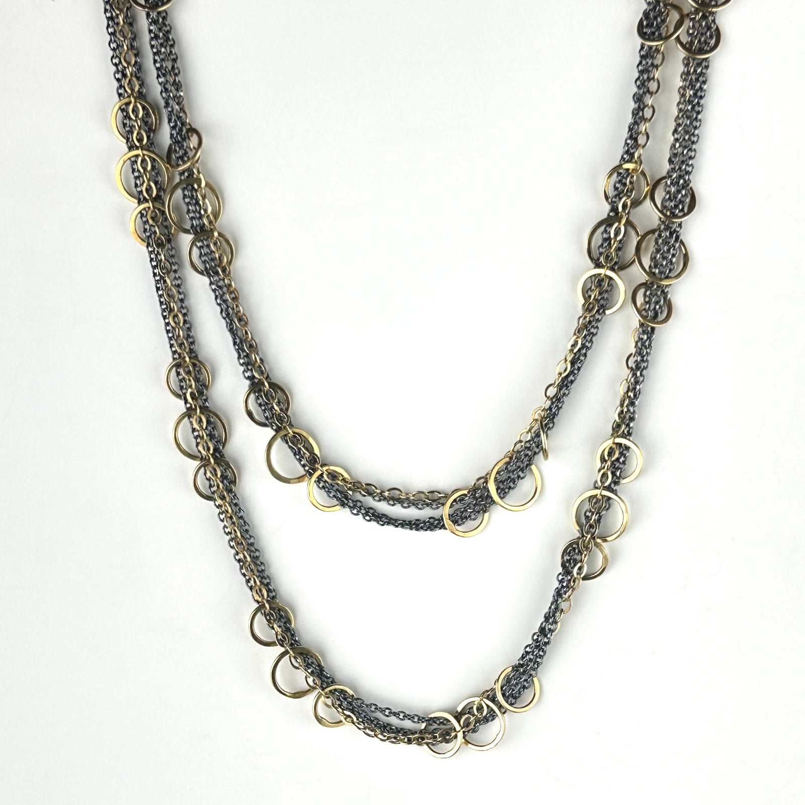 Long Mixed Metal Hitch Necklace