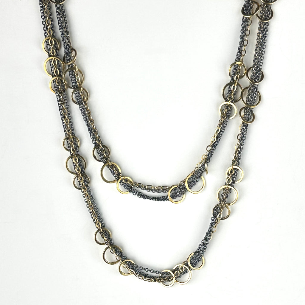 Long Mixed Metal Hitch Necklace