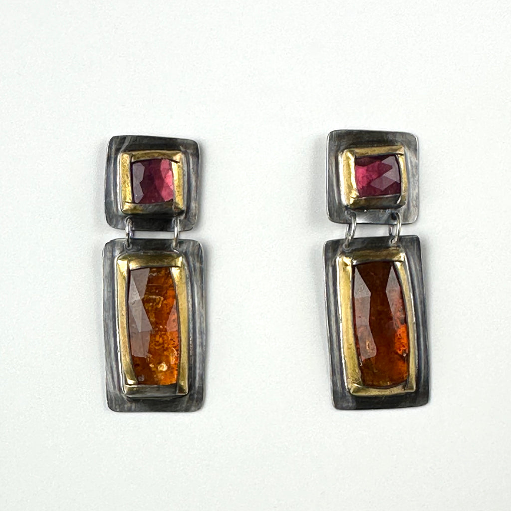 Tourmaline and Kyanite Earrings