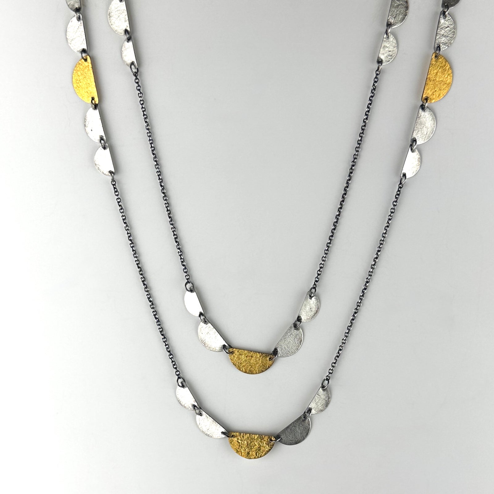 Station Necklace With Half Moons