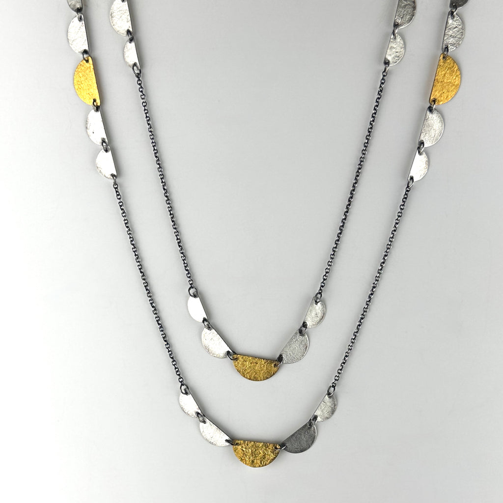 Station Necklace With Half Moons