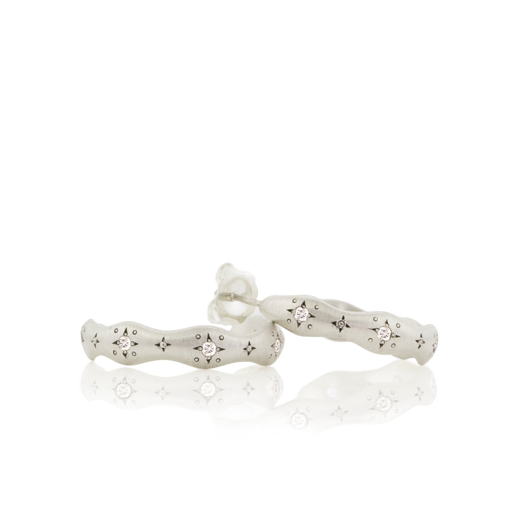 Diamond Wavy Hoops