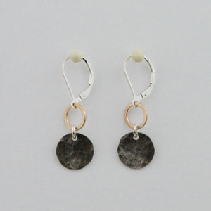 Hammered Disc & Circle Earrings