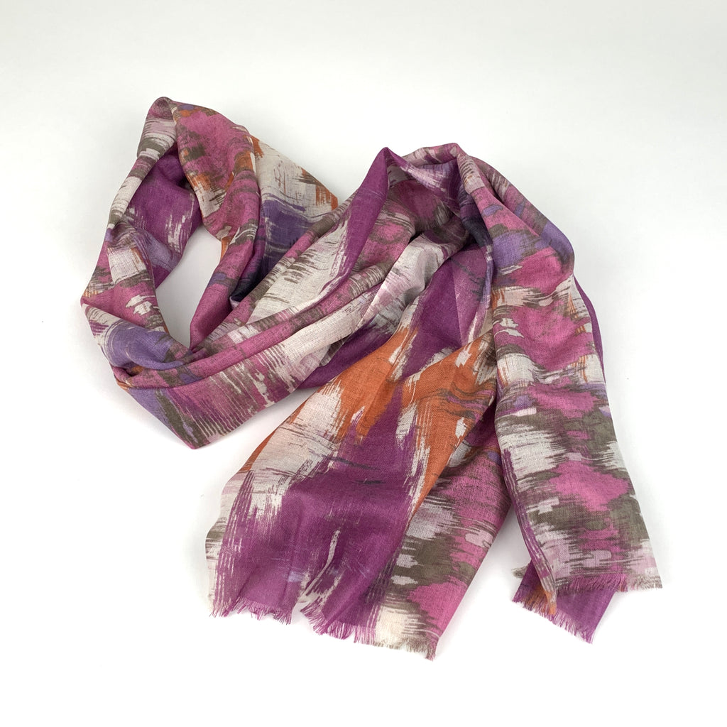 Black Cherry Ikat Scarf