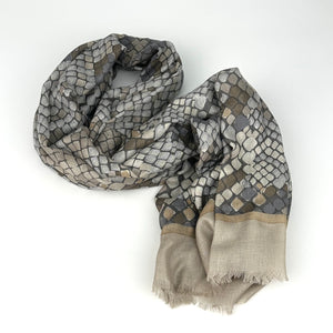 Silver Multi Geo Print Scarf