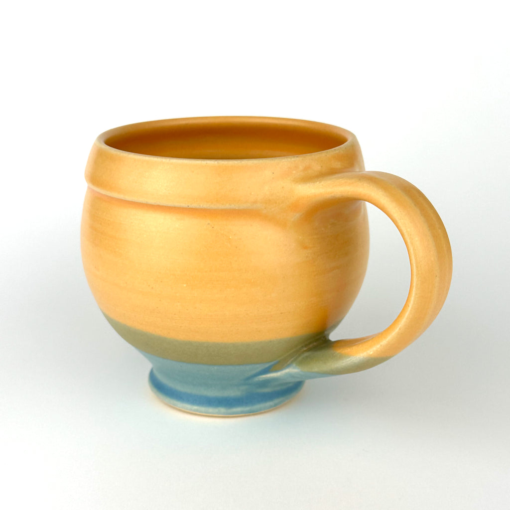 Round Mug, Yellow/Light Blue
