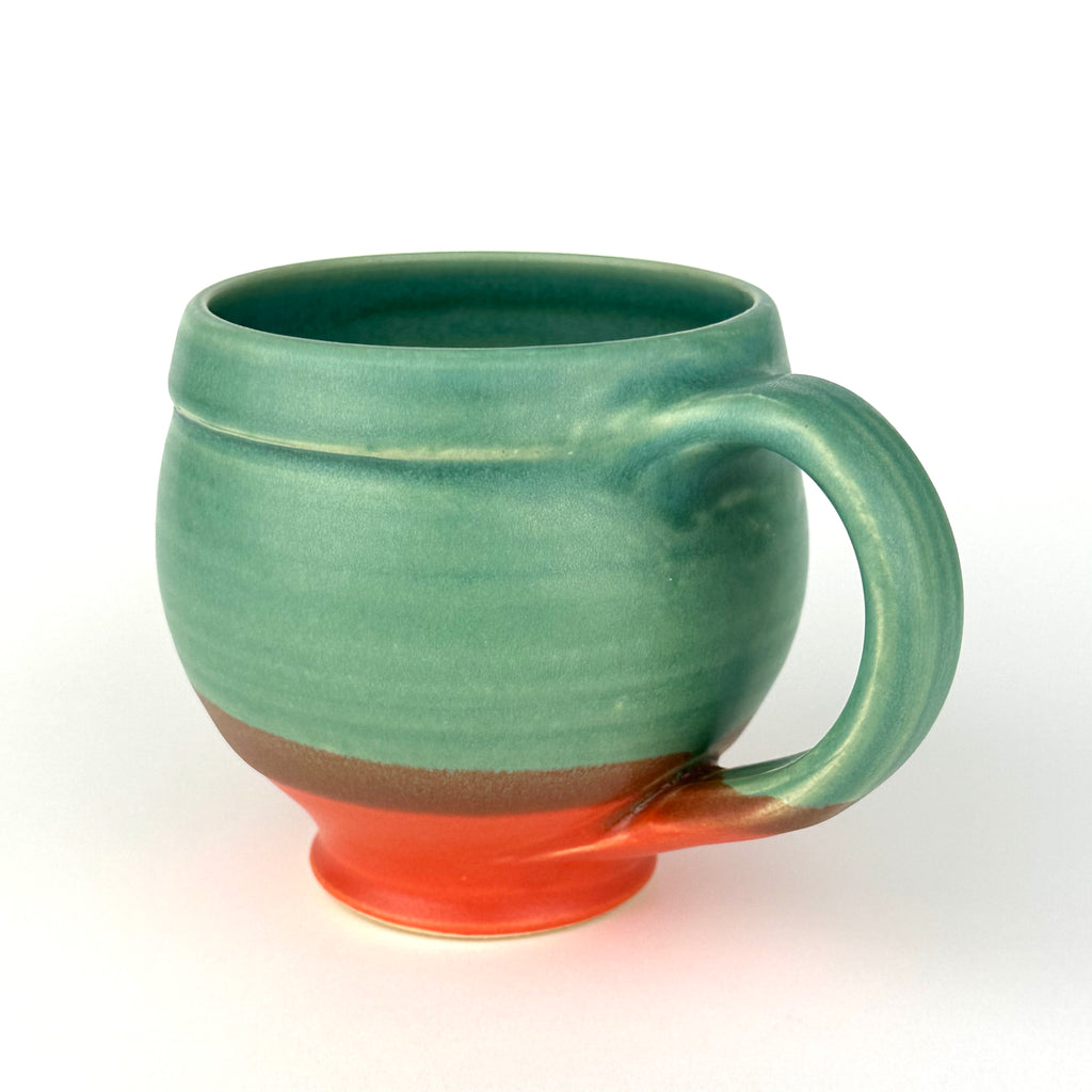 Round Mug, Green/Orange