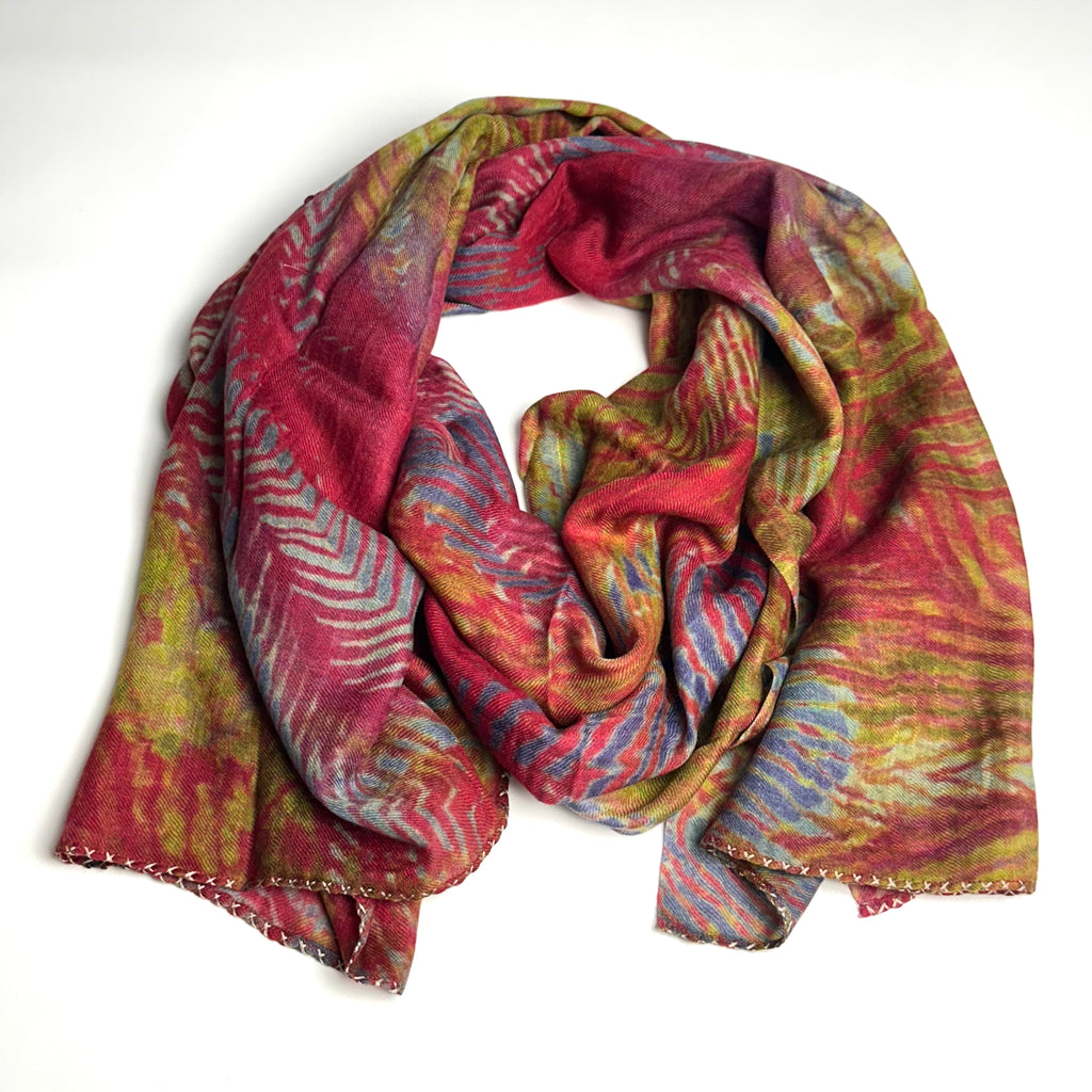 Abstract Print Wool/Silk Stole