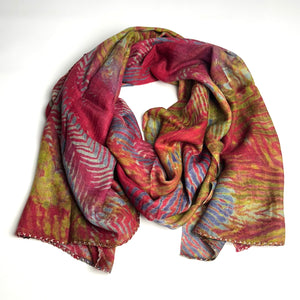 Abstract Print Wool/Silk Stole