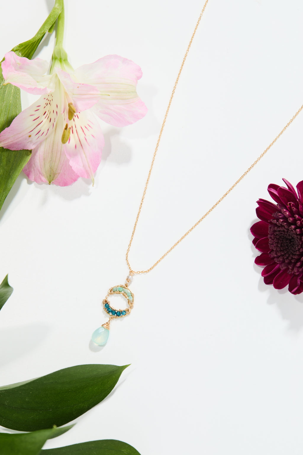 Opal/Blue Quartz/Chalcedony Necklace
