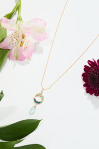 Opal/Blue Quartz/Chalcedony Necklace