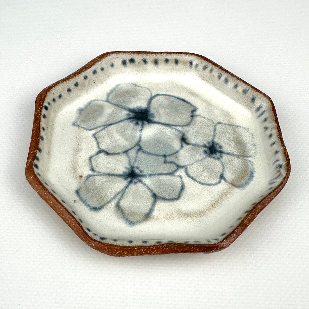 Small Octagon Dish, 3 Flowers