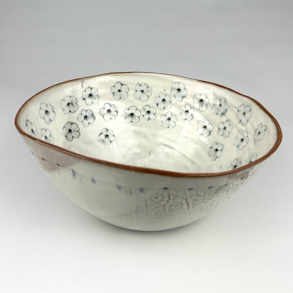 Extra Large Bowl, Scattered Flowers