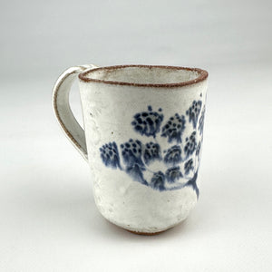 Mug With Dark Blue Flower Cluster