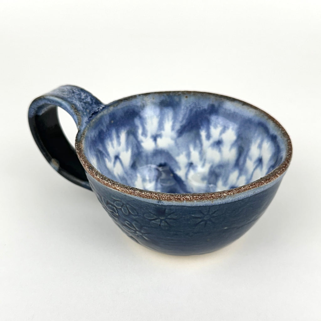 Espresso Cup Scattered White Flowers