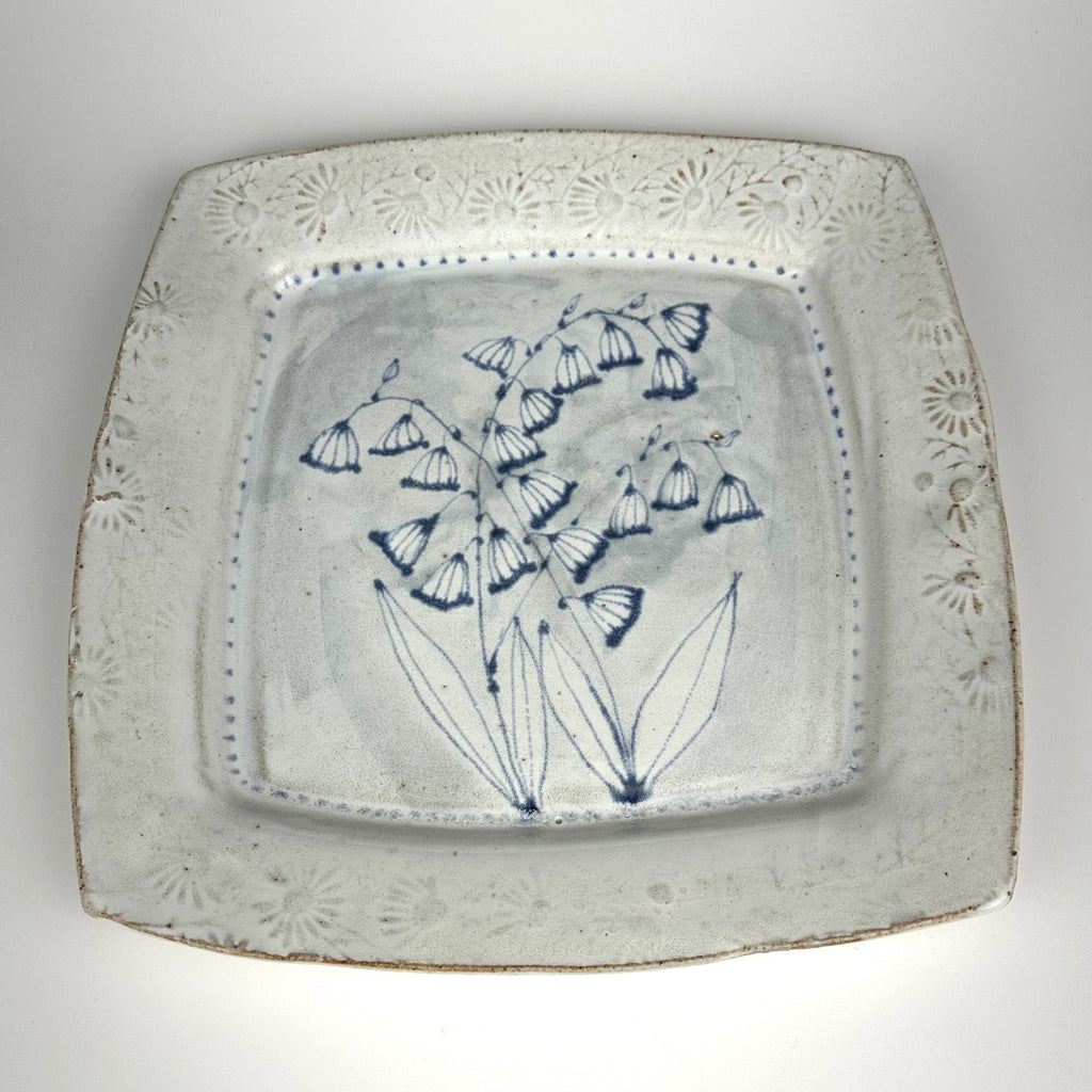 11" Square Platter with Wildflowers
