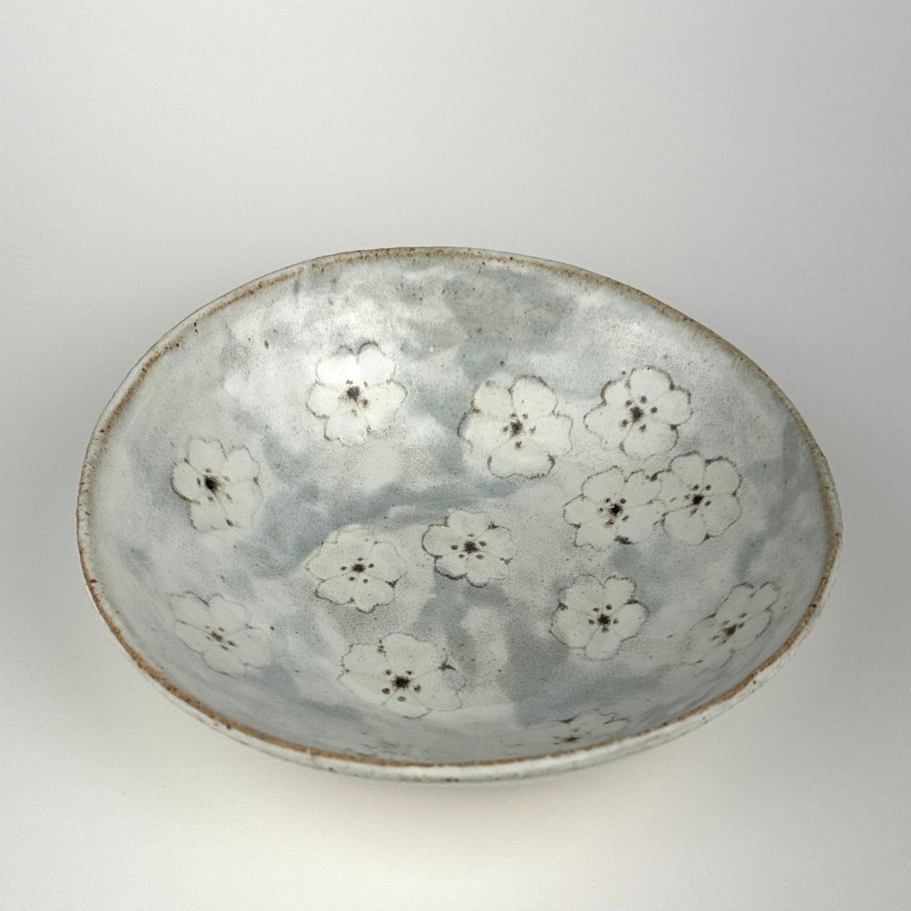 Shallow Bowl with Soft Scattered Flowers