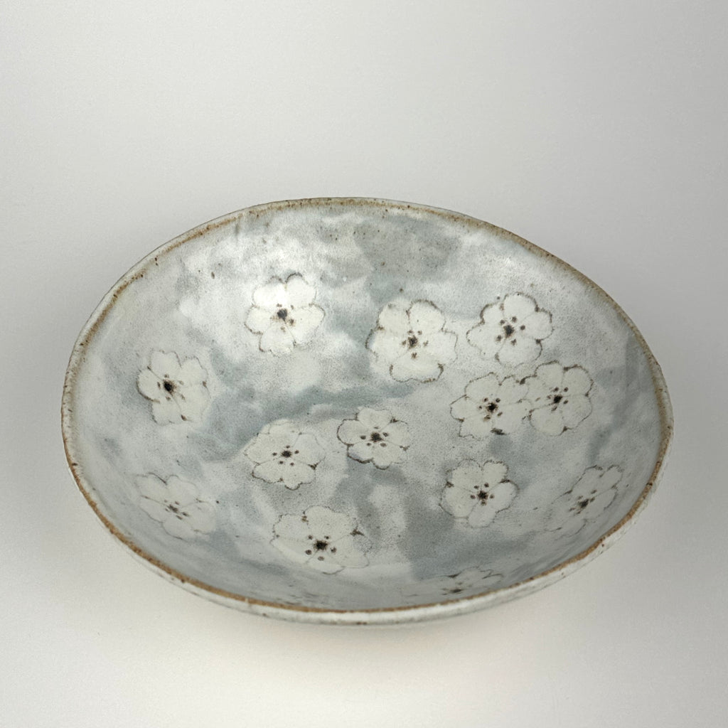 Shallow Bowl with Soft Scattered Flowers