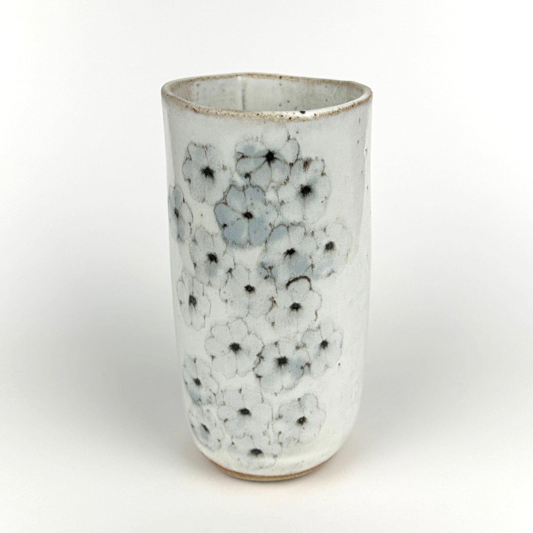 Tall Muted Vase With 19 Flowers
