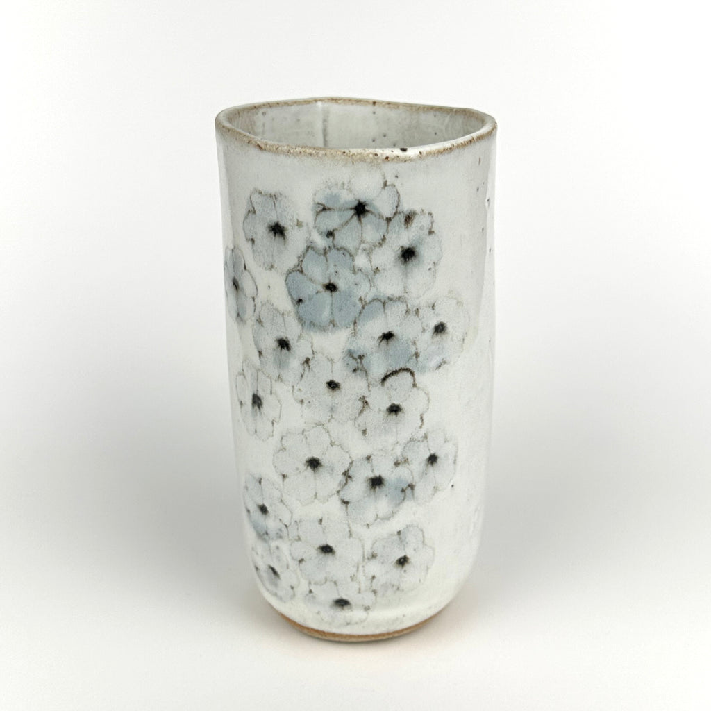 Tall Muted Vase With 19 Flowers