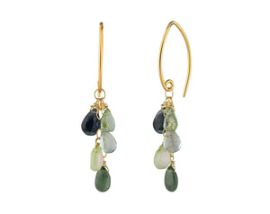 Tourmaline Gold Curve Earrings