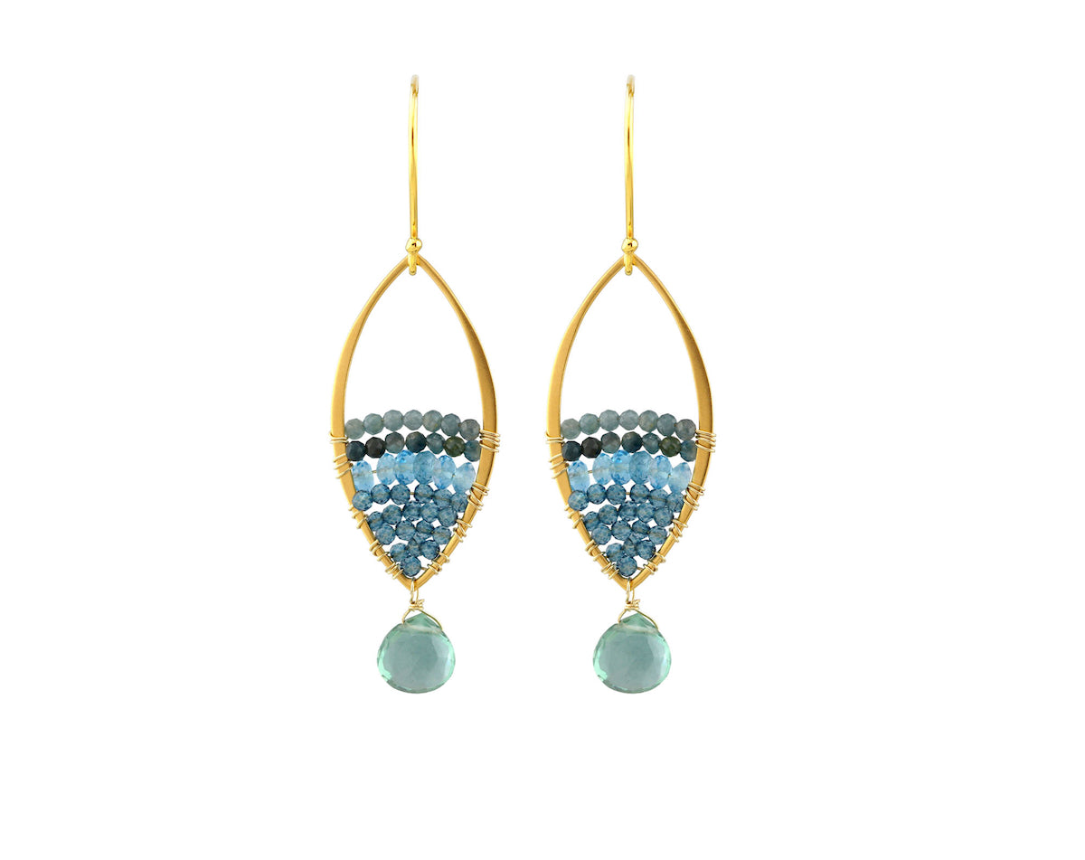 Marquis Earrings in Blues/Green