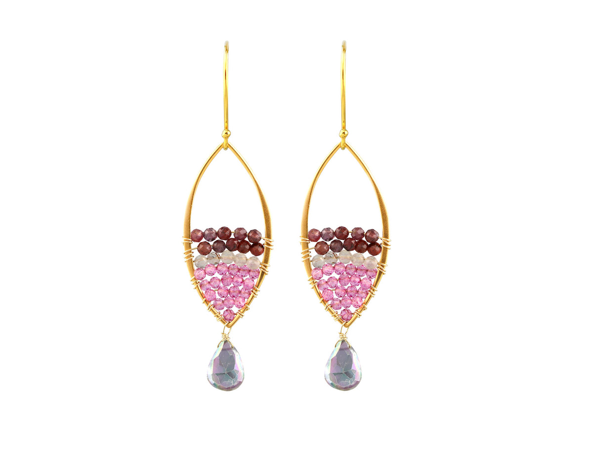 Marquis Earrings in Pinks