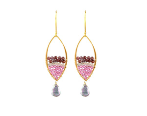 Marquis Earrings in Pinks