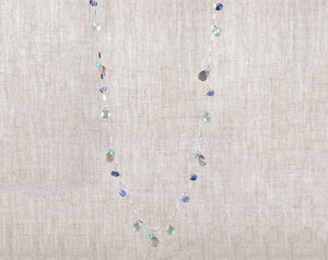 Muted Blues/Greens Necklace On Sterling