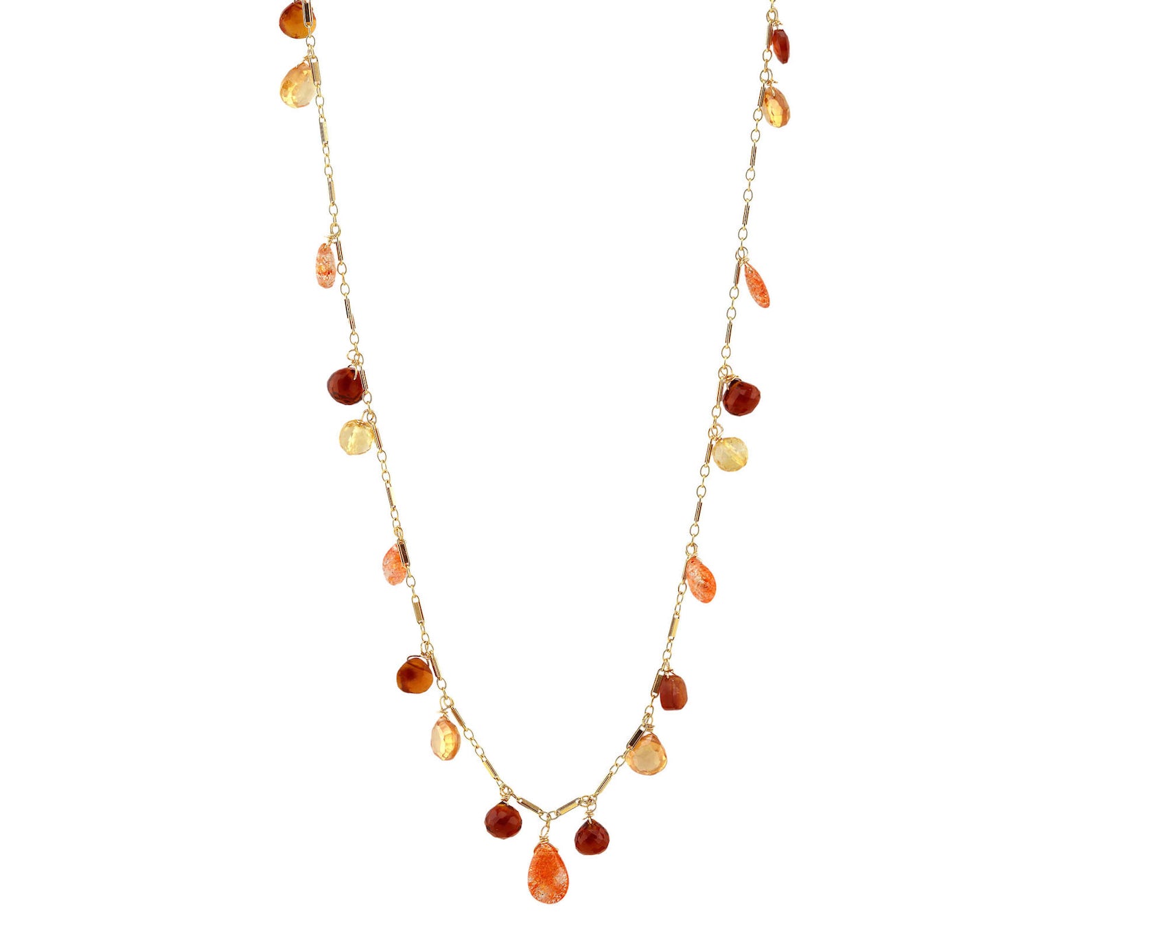 Fall Necklace On Gold Chain