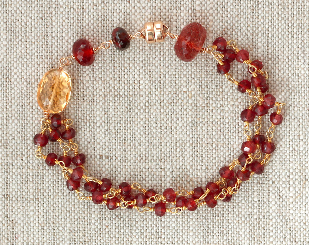 Citrine 3 Strand Bracelet