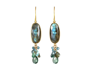 Labradorite Bezel Drop Earrings