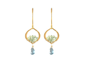 Arabesque Earrings With Blue Topaz